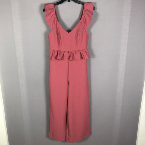 Gianni Bini Womens Deco Rose Peplum Jumpsuit Size Small - Picture 3 of 11